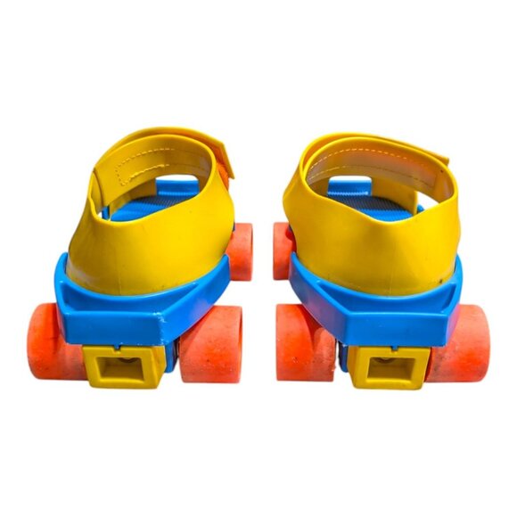 Vintage Fisher Price 1-2-3 Grow With Me Roller Skates Blue/Yellow - Adjustable - Picture 4 of 6